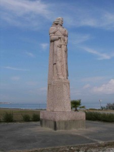 Monument to Cavelier de La Salle, Indianola Texas where Eustache Brémen and the others settled during La Salles ill-fated expedition.